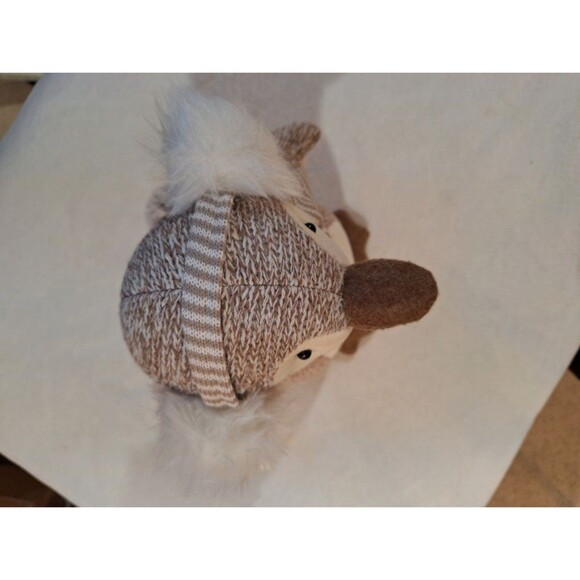 Penguin Plush Stuffed Scarf Ear Muffs Decor Only, Beige & White Beautiful 15" - Picture 9 of 12